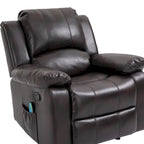 Fauteuil inclinable de massage en similicuir, Monoplace – Bleu / Orange / Marron
