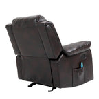 Fauteuil inclinable de massage en similicuir, Monoplace – Bleu / Orange / Marron