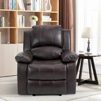Fauteuil inclinable de massage en similicuir, Monoplace – Bleu / Orange / Marron