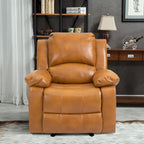 Fauteuil inclinable de massage en similicuir, Monoplace – Bleu / Orange / Marron