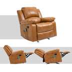 Fauteuil inclinable de massage en similicuir, Monoplace – Bleu / Orange / Marron