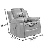 Fauteuil inclinable de massage en similicuir, Monoplace – Bleu / Orange / Marron