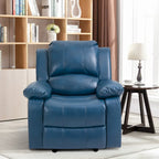 Fauteuil inclinable de massage en similicuir, Monoplace – Bleu / Orange / Marron