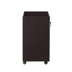 Caisson de classement mobile verrouillable à 3 tiroirs contemporain rouge cacao/chêne blanc