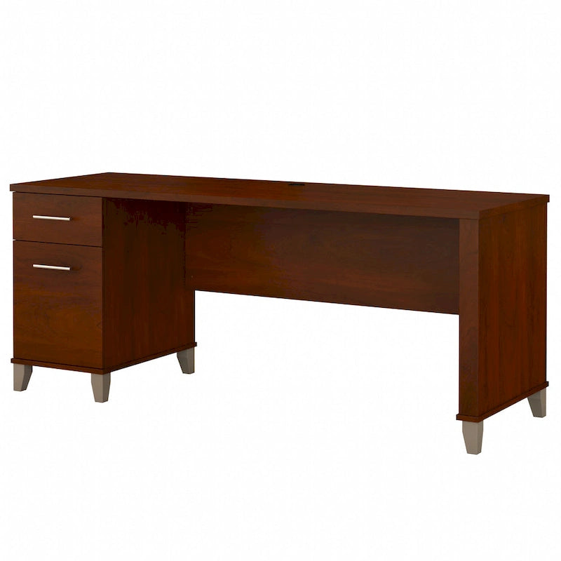 Bureau de direction bicolore de 183 cm avec tiroirs, 1 place