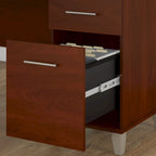 Bureau de direction bicolore de 183 cm avec tiroirs, 1 place