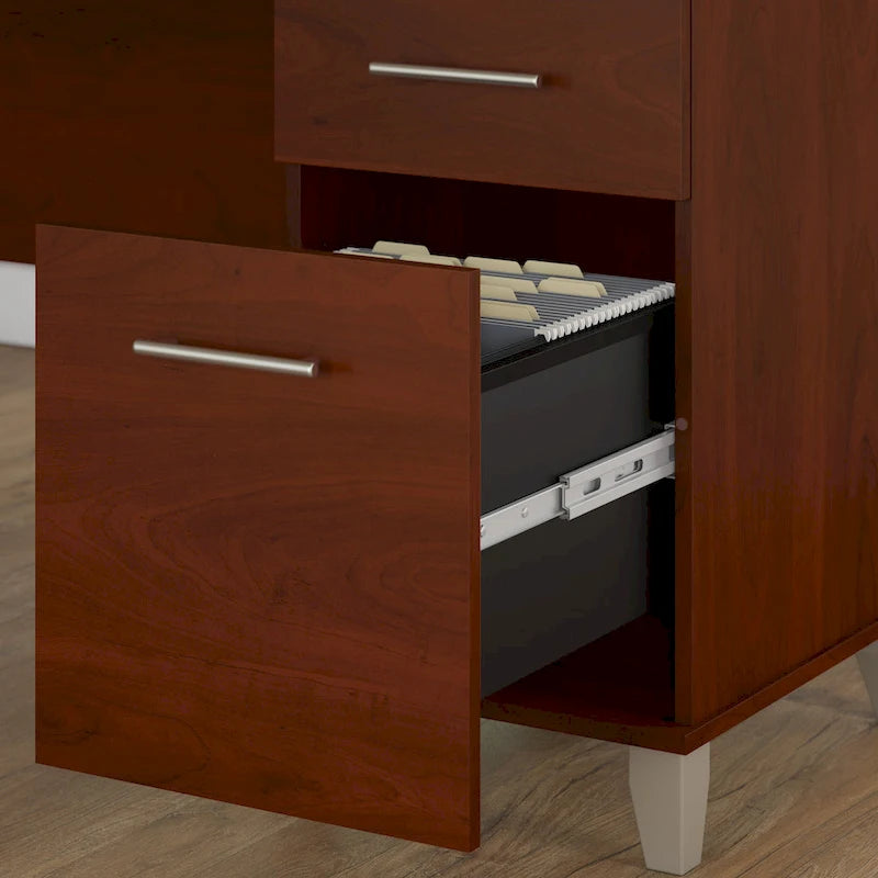 Bureau de direction bicolore de 183 cm avec tiroirs, 1 place