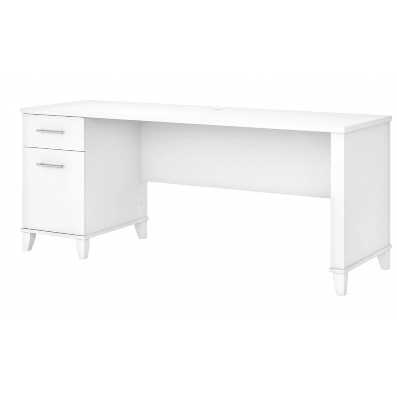 Bureau de direction bicolore de 183 cm avec tiroirs, 1 place