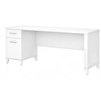 Bureau de direction bicolore de 183 cm avec tiroirs, 1 place