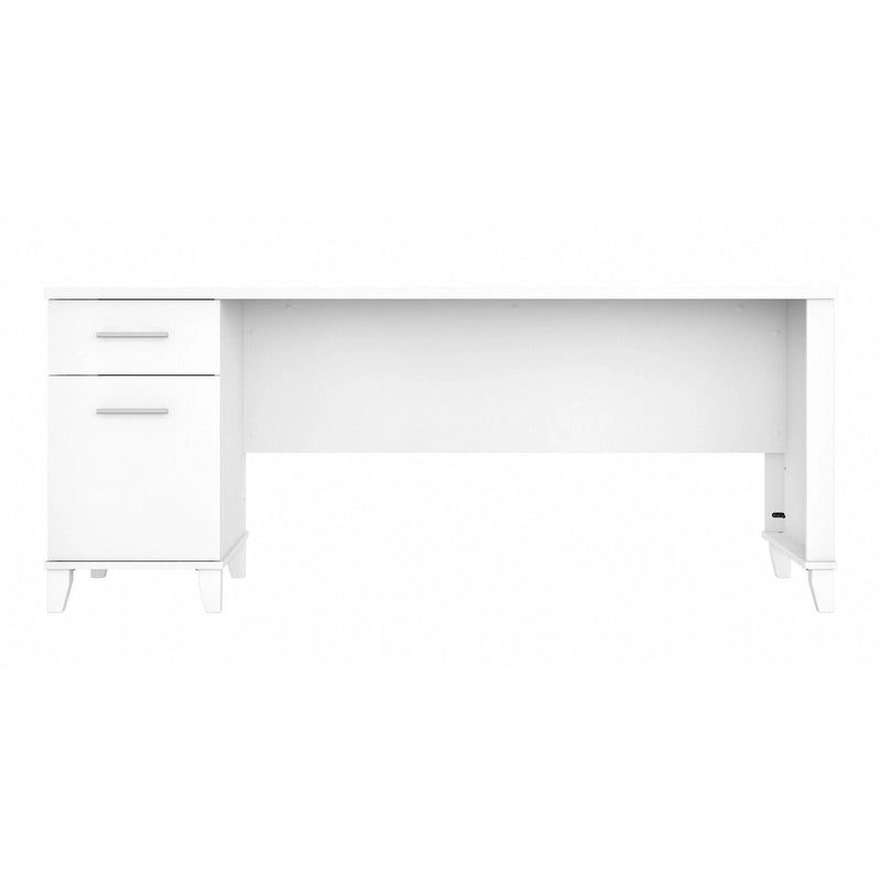 Bureau de direction bicolore de 183 cm avec tiroirs, 1 place