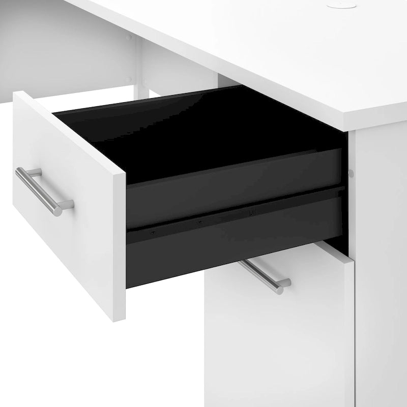 Bureau de direction bicolore de 183 cm avec tiroirs, 1 place