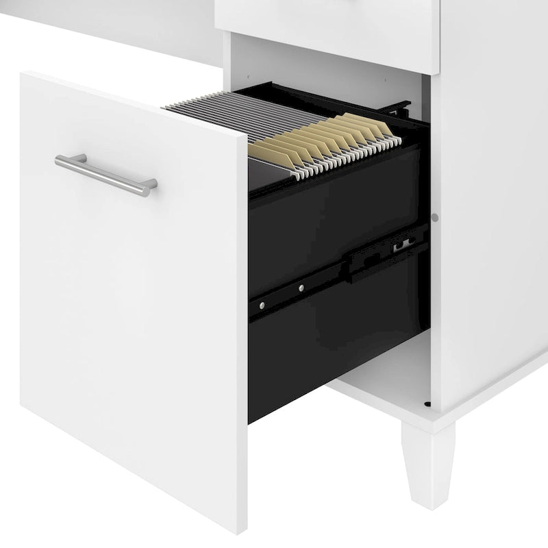Bureau de direction bicolore de 183 cm avec tiroirs, 1 place