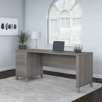 Bureau de direction bicolore de 183 cm avec tiroirs, 1 place