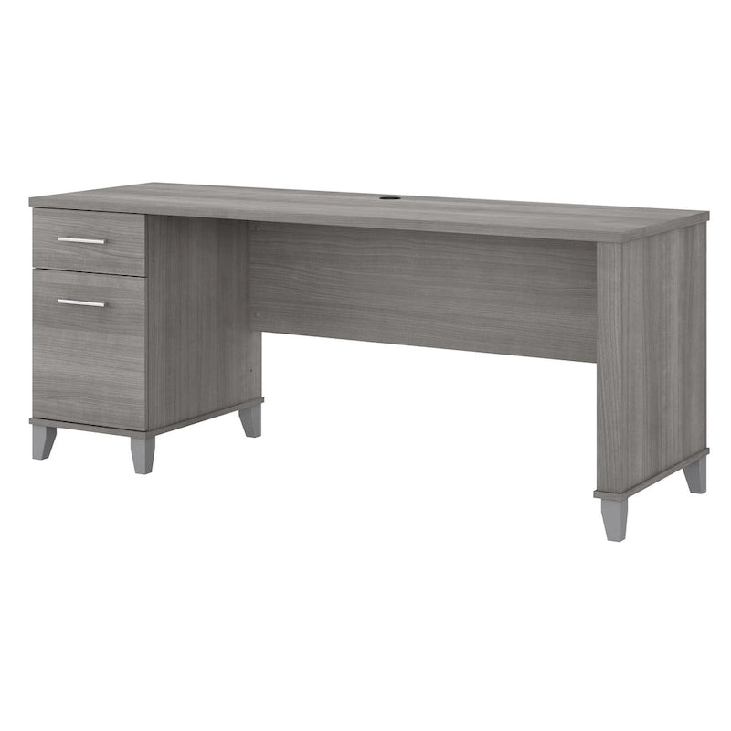 Bureau de direction bicolore de 183 cm avec tiroirs, 1 place