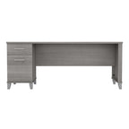 Bureau de direction bicolore de 183 cm avec tiroirs, 1 place