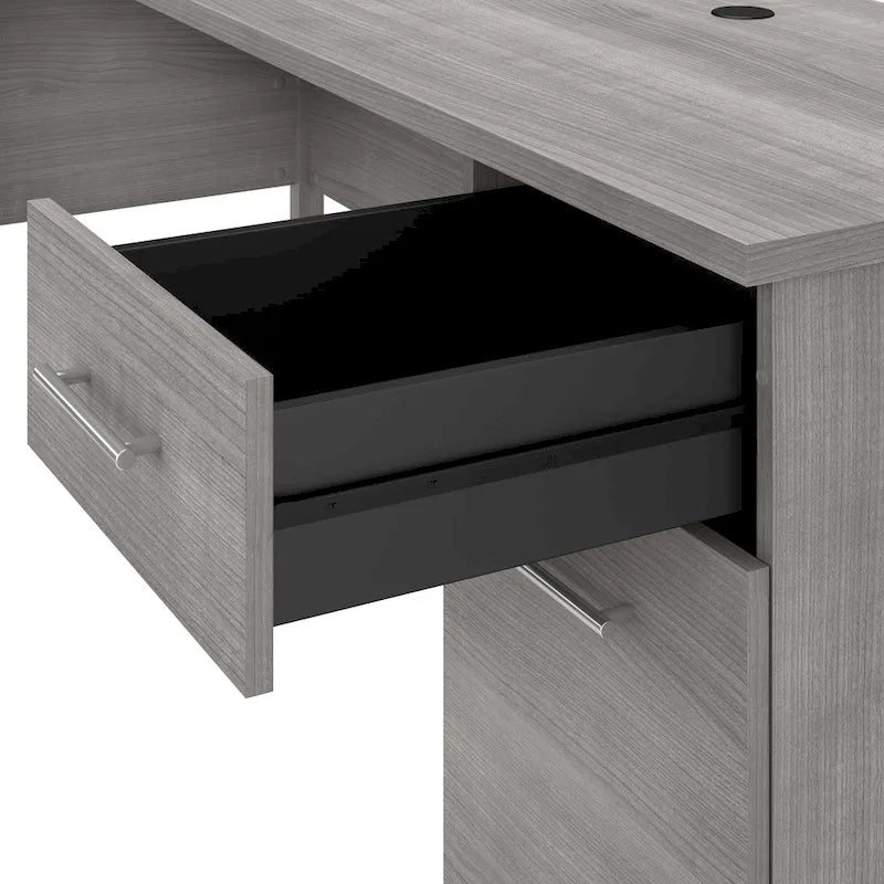 Bureau de direction bicolore de 183 cm avec tiroirs, 1 place