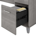 Bureau de direction bicolore de 183 cm avec tiroirs, 1 place