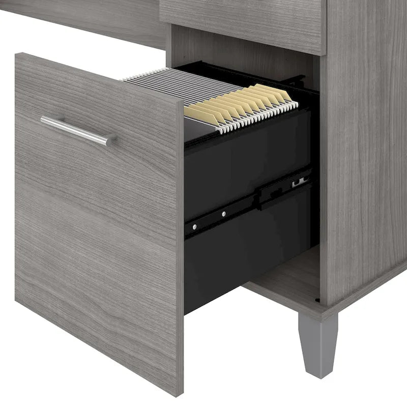 Bureau de direction bicolore de 183 cm avec tiroirs, 1 place