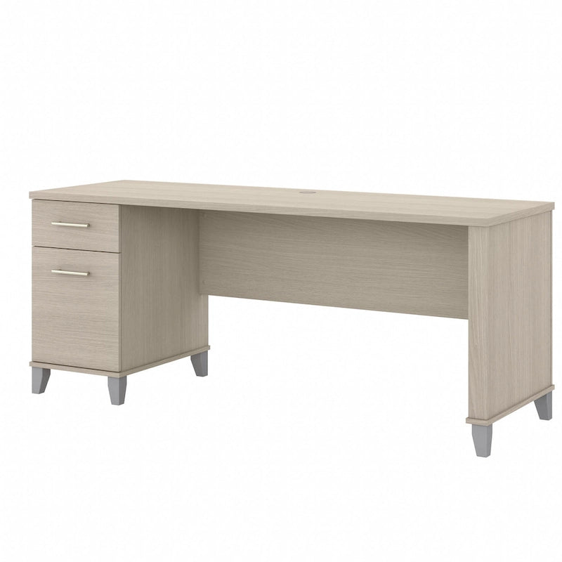 Bureau de direction bicolore de 183 cm avec tiroirs, 1 place