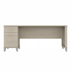 Bureau de direction bicolore de 183 cm avec tiroirs, 1 place