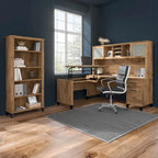 Bureau de direction bicolore de 183 cm avec tiroirs, 1 place