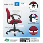 Chaise de bureau mi-haute Bourgogne, Tweed, 1 place