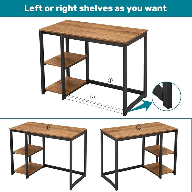Bureau de travail à 2 niveaux pour 1 personne, 5 couleurs, 102 cm