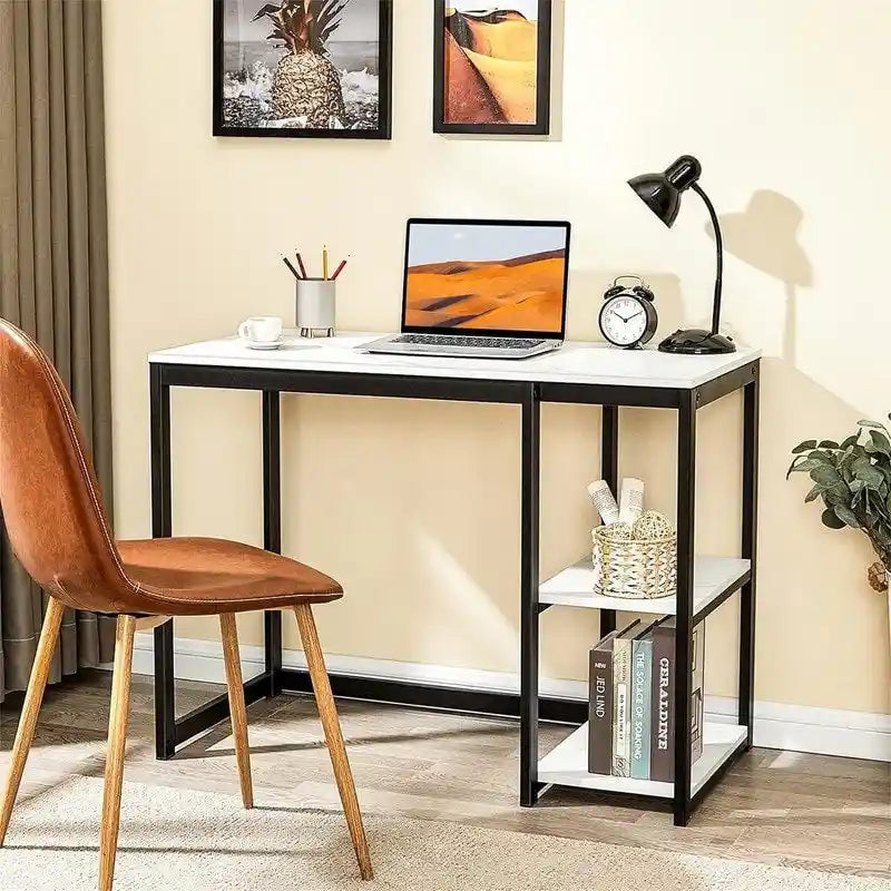 Bureau de travail à 2 niveaux pour 1 personne, 5 couleurs, 102 cm
