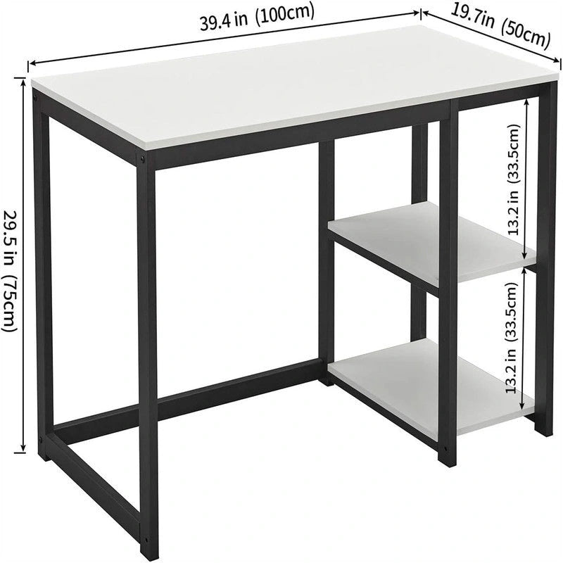 Bureau de travail à 2 niveaux pour 1 personne, 5 couleurs, 102 cm