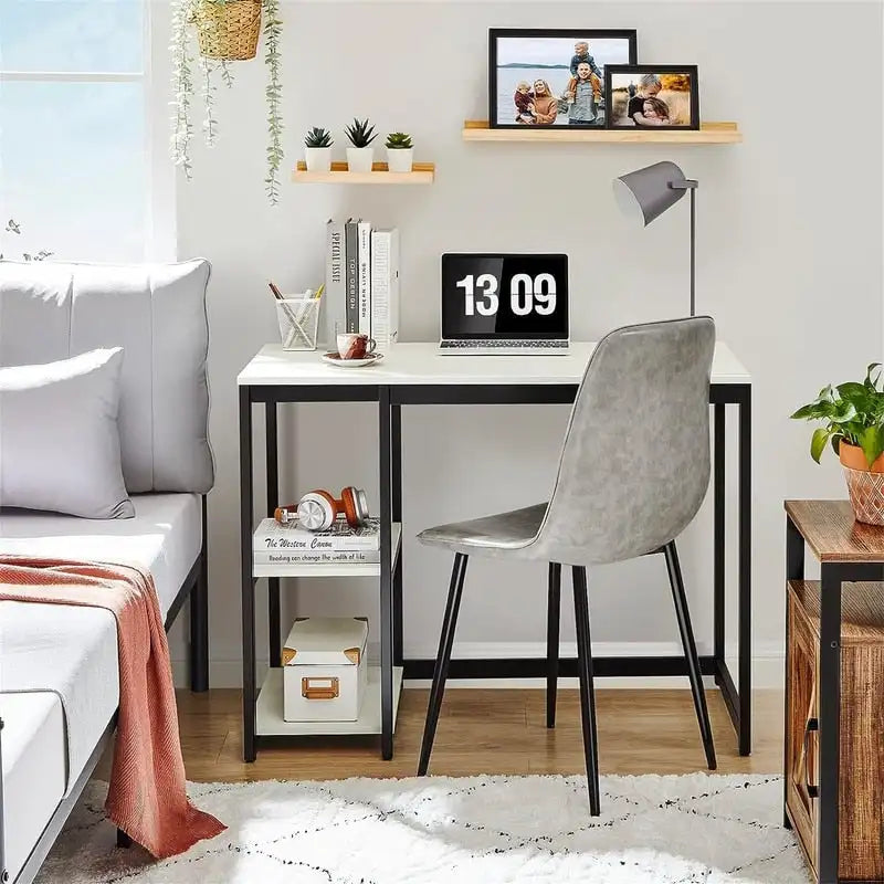 Bureau de travail à 2 niveaux pour 1 personne, 5 couleurs, 102 cm