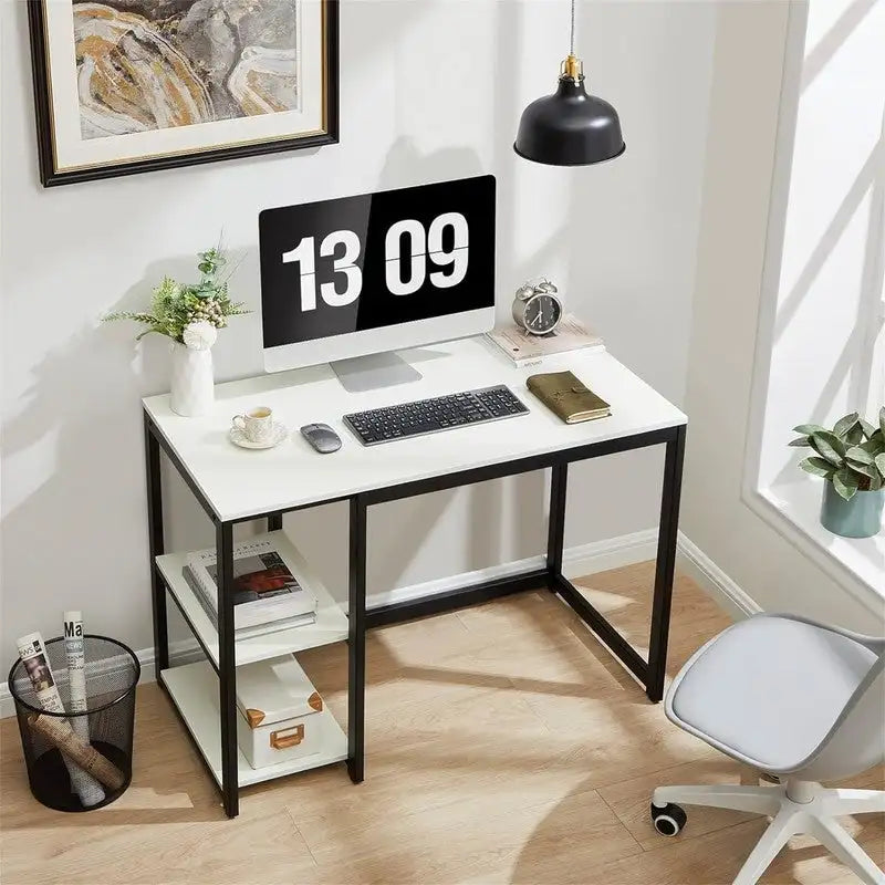 Bureau de travail à 2 niveaux pour 1 personne, 5 couleurs, 102 cm