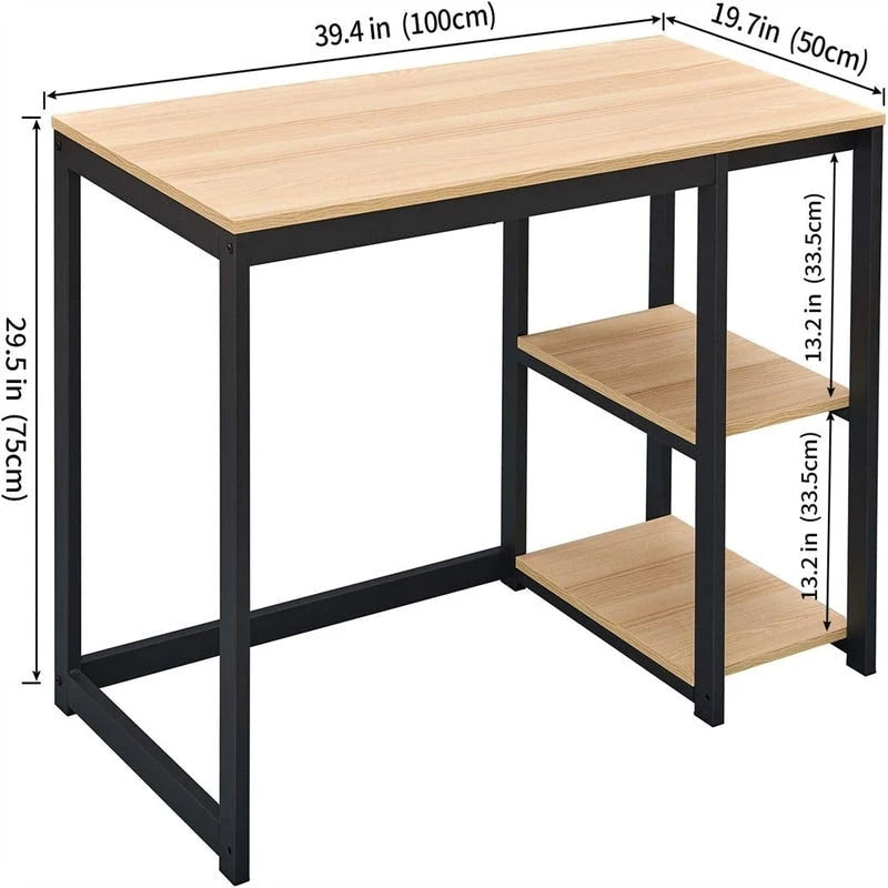 Bureau de travail à 2 niveaux pour 1 personne, 5 couleurs, 102 cm