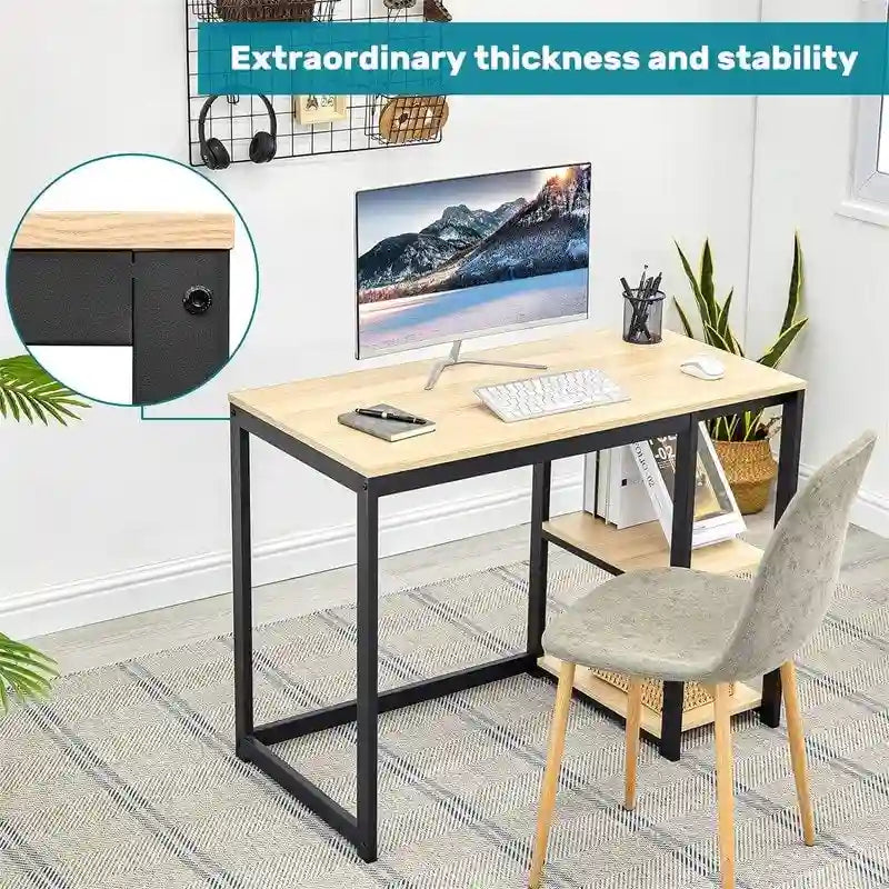 Bureau de travail à 2 niveaux pour 1 personne, 5 couleurs, 102 cm