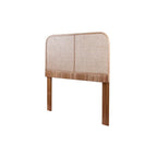 Tête de lit en canne naturelle et teck, marron, style tressé, Queen/King
