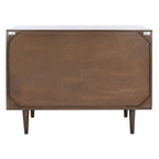 Commode à 3 tiroirs en noyer – Style sculpté géométrique