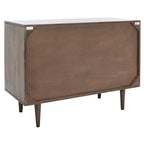 Commode à 3 tiroirs en noyer – Style sculpté géométrique
