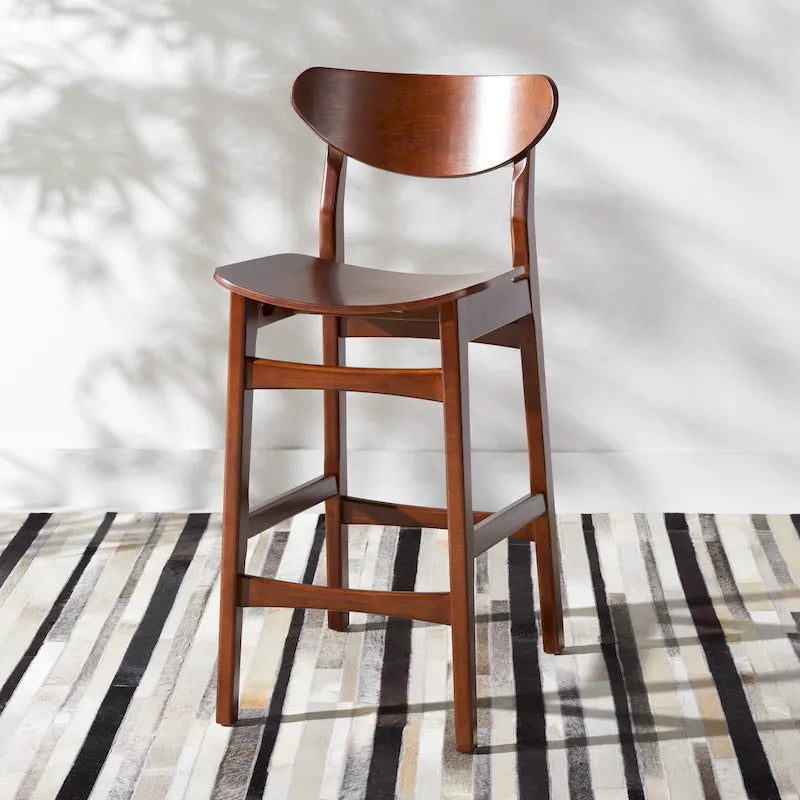 Tabouret de comptoir, style Mid-century, 1 place – Noyer / Naturel / Noir / Blanc