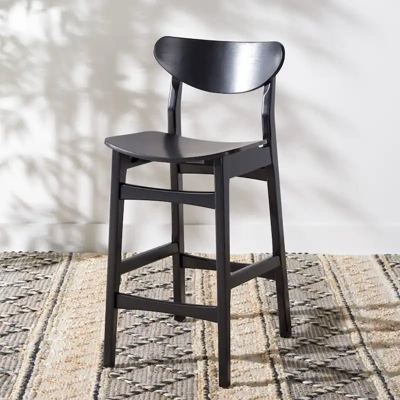 Tabouret de comptoir, style Mid-century, 1 place – Noyer / Naturel / Noir / Blanc