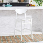 Tabouret de comptoir, style Mid-century, 1 place – Noyer / Naturel / Noir / Blanc