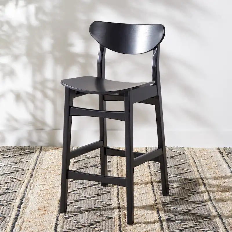 Tabouret de comptoir, style Mid-century, 1 place – Noyer / Naturel / Noir / Blanc