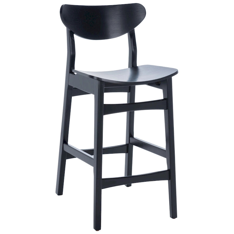 Tabouret de comptoir, style Mid-century, 1 place – Noyer / Naturel / Noir / Blanc
