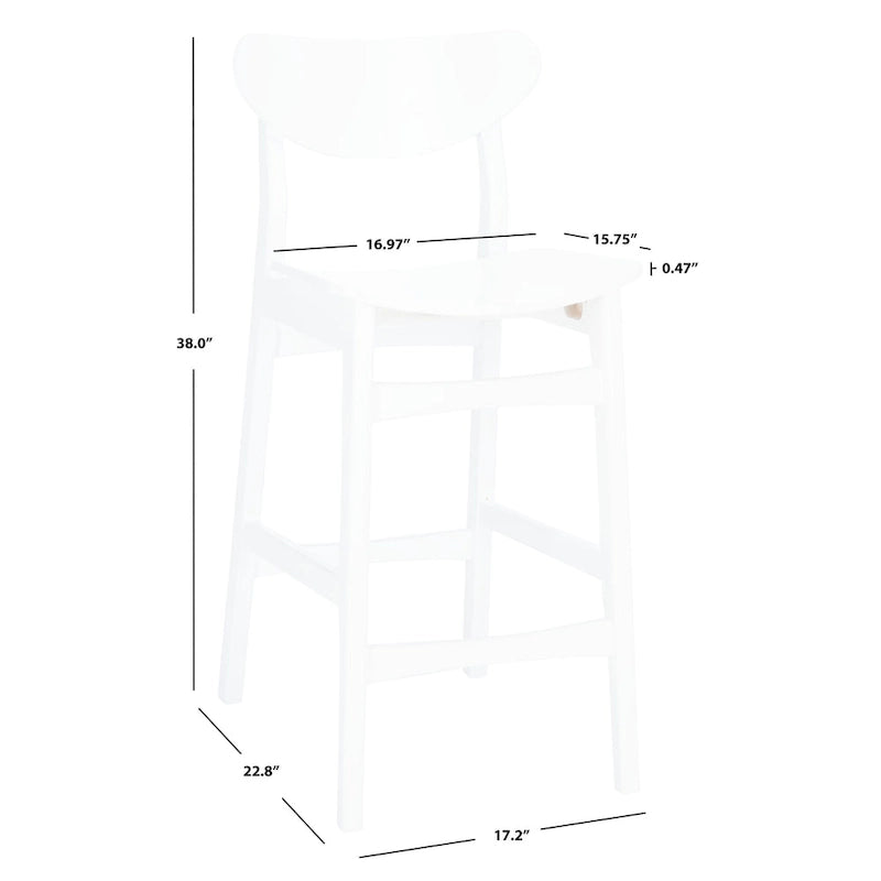 Tabouret de comptoir, style Mid-century, 1 place – Noyer / Naturel / Noir / Blanc
