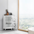 Meuble d'angle bas blanc brillant avec porte vitrée, simple