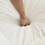 Fauteuil d'appoint en chenille blanche avec pouf, fauteuil modulaire 1 place pour salon et chambre à coucher