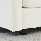 Fauteuil d'appoint en chenille blanche avec pouf, fauteuil modulaire 1 place pour salon et chambre à coucher