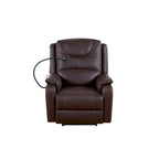 Fauteuil inclinable individuel en similicuir marron avec massage, chauffage et port USB