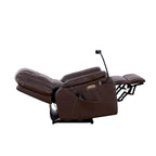 Fauteuil inclinable individuel en similicuir marron avec massage, chauffage et port USB