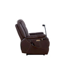 Fauteuil inclinable individuel en similicuir marron avec massage, chauffage et port USB