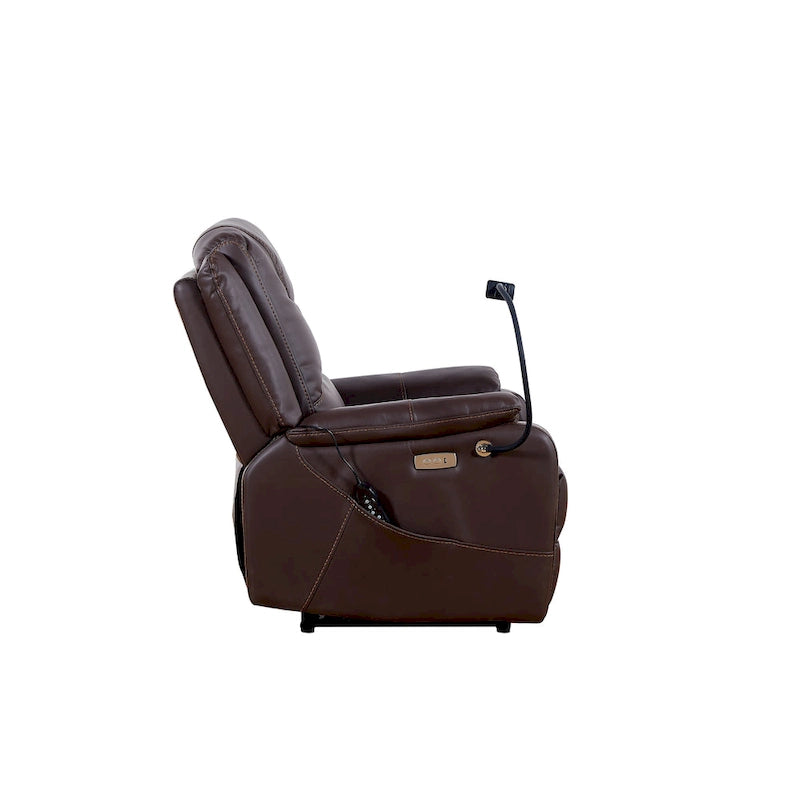 Fauteuil inclinable individuel en similicuir marron avec massage, chauffage et port USB