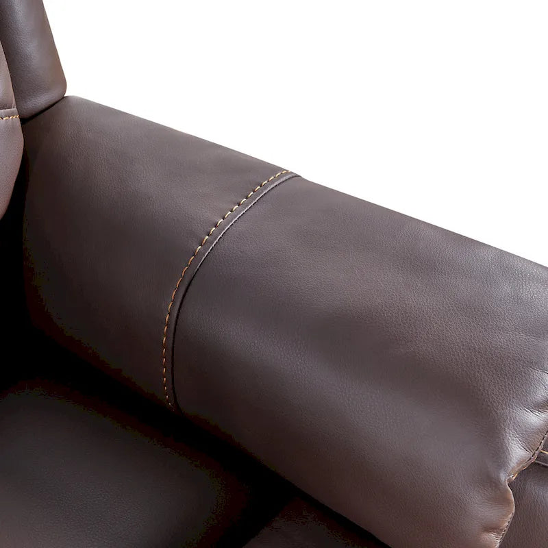 Fauteuil inclinable individuel en similicuir marron avec massage, chauffage et port USB